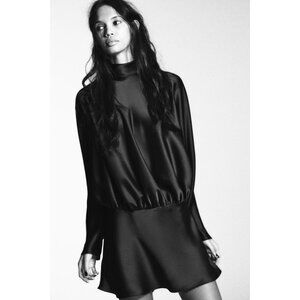 ZARA SHORT SATIN FOULARD DRESS